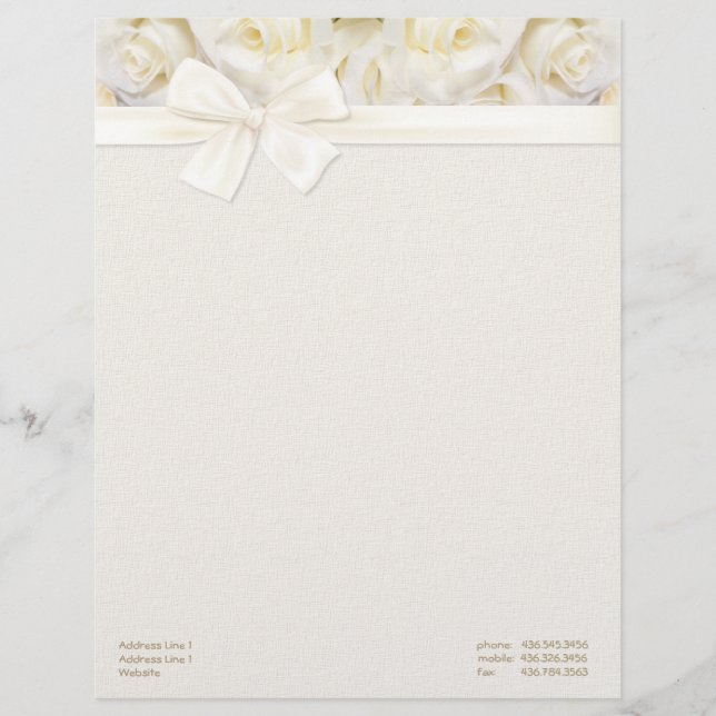 White Rose Elegance 2 - Customize Letterhead (Front)