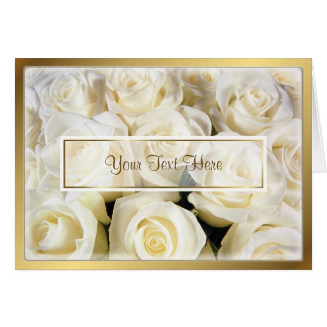 White Rose Elegance Cards (Front Horizontal)
