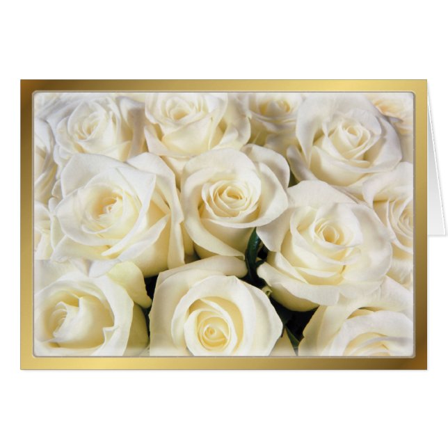 White Rose Elegance Cards (Front Horizontal)