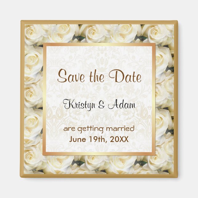 White Rose Elegance Magnet (Front)