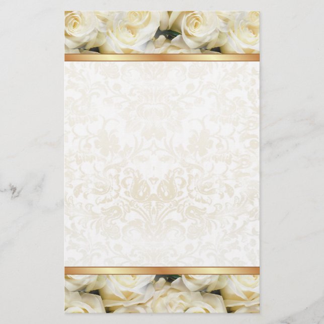 White Rose Elegance Stationery (Front)