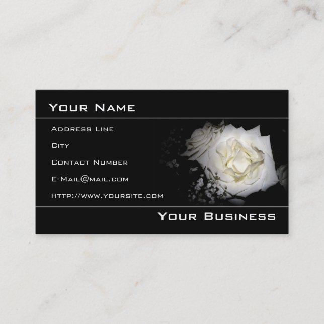 White Rose Elegant Business Card (Front)