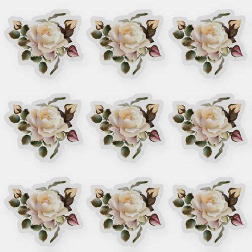 White Rose Envelope Seal Stickers