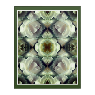 White Rose Floral Abstract Art Acrylic Print