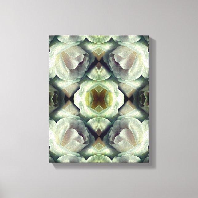 White Rose Floral Abstract Art  Canvas Print (Front)