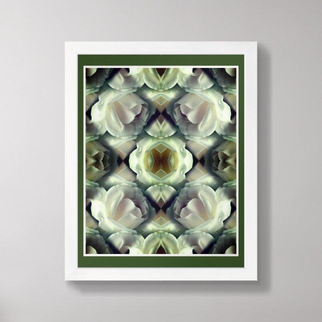 White Rose Floral Abstract Art  Framed Art (Framed Front)
