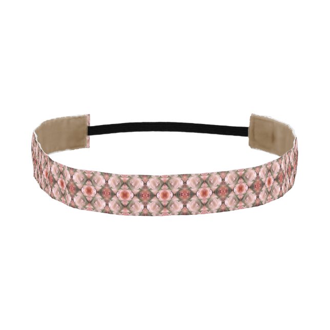 White Rose Floral Abstract Art Tinted Athletic Headband (Front)