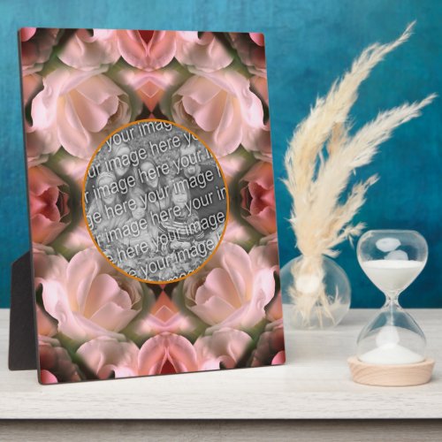 White Rose Floral Abstract Tinted Add Your Photo Plaque