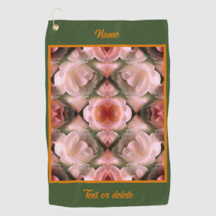 White Rose Floral Abstract Tinted Personalized Golf Towel