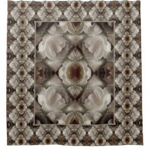 White Rose Floral Art Vintage Shower Curtain