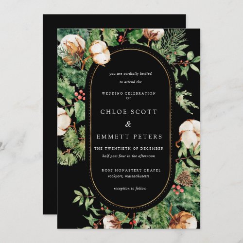 White Rose Floral Botanical Wedding Rustic Invitat Invitation