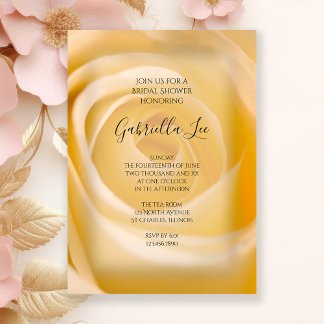 White Rose Floral Bridal Shower Invitation