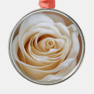 White Rose floral Christmas Ornament