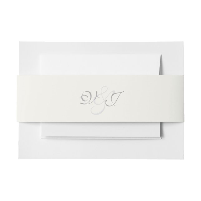 White Rose Floral Custom Wedding Stickers Invitation Belly Band (Front Example)