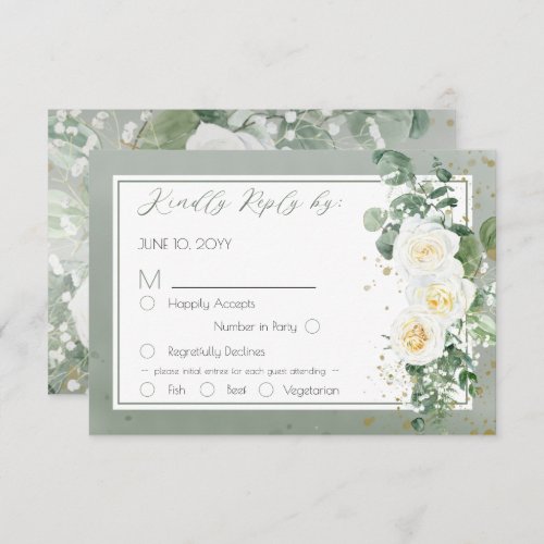 White Rose Floral Eucalyptus Wedding Response