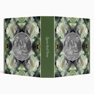 White Rose Floral Frame Add Your Own Photo 3 Ring Binder