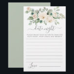 White Rose Floral Greenery Date Night Card<br><div class="desc">A beautiful white rose floral border tops this Date Night card. If you need more matching products please message me.</div>