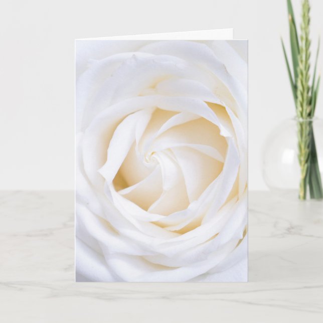 "WHITE ROSE" FLORAL GREETING CARD (Front)