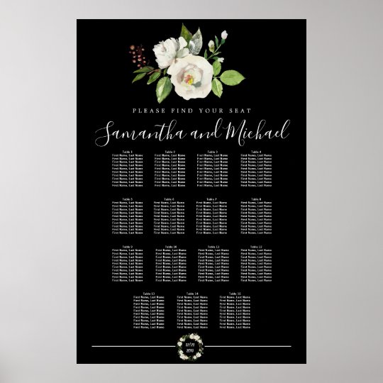 15 Table Seating Chart