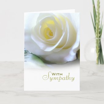 White Rose Floral Sympathy Condolences Card | Zazzle