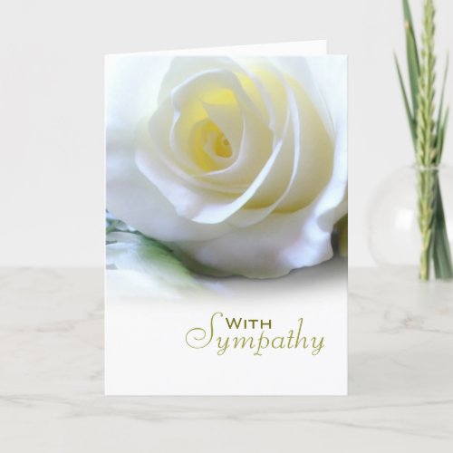 White Rose Floral Sympathy Condolences Card