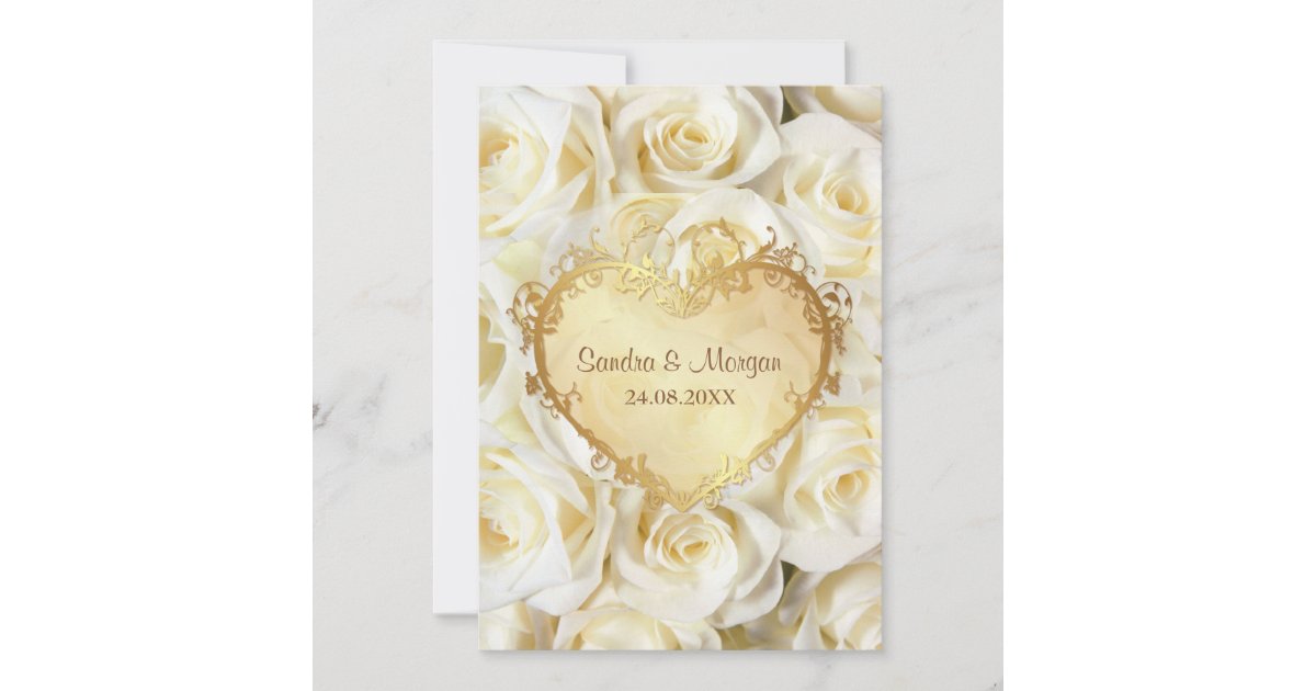 White Rose Floral Wedding Invitation | Zazzle
