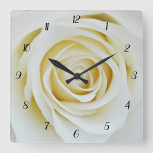White Rose flower Acrylic wall clock
