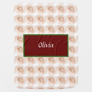White Rose Flower Baby Blanket