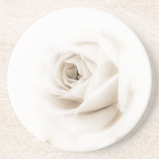 White rose flower coaster (Front)
