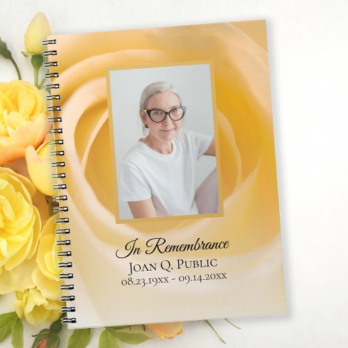 White Rose Flower Funeral Memorial Guest Book