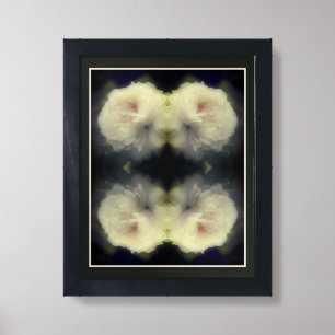 White Rose Flower In Full Bloom Abstract Framed Art
