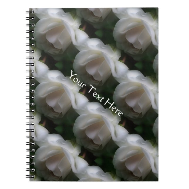 White Rose Flower Nature Art Pattern Notebook (Front)