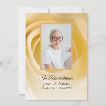 White Rose Flower Petals Death Anniversary Invitation | Zazzle