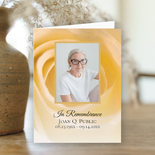 White Rose Flower Petals Funeral Memorial Sympathy Letterpress Thank You Card