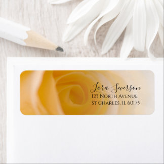 White Rose Flower Return Address Label