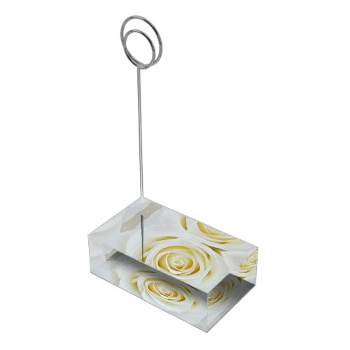 White rose flower Table card holder