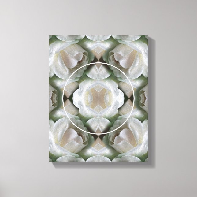 White Rose Frame Create Your Own Photo Canvas Print (Front)