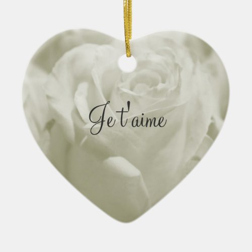 White Rose French Love Valentine Ornament