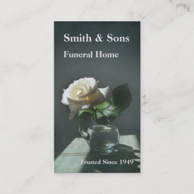 White Rose Funeral Home Business Card (Front)