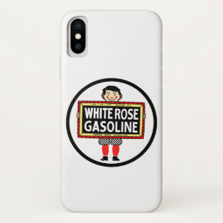 White Rose Gasoline vintage sign flat version. iPhone X Case