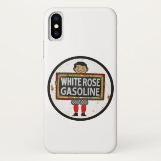 White Rose Gasoline vintage sign rusted version. iPhone X Case