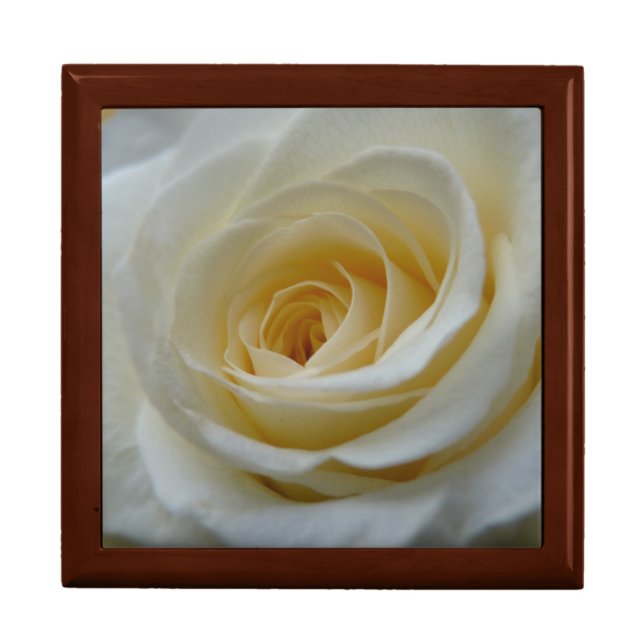 White Rose Gift Box Personalize Rose Jewelry Box (Front)
