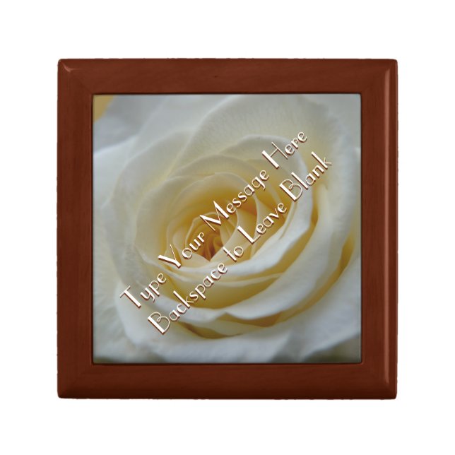 White Rose Gift Box Personalized Flower Boxes (Front)