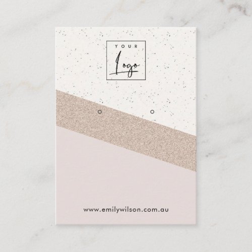 White Rose Glitter Ceramic Earring Display Logo Business Card