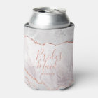 White & Rose Gold Agate Marble Foil Bridesmaid