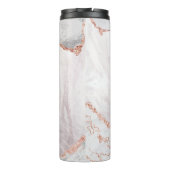 White & Rose Gold Agate Marble Mother of the Bride Thermal Tumbler (Back)
