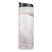 White & Rose Gold Agate Marble Mother of the Bride Thermal Tumbler (Rotated Right)