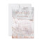 White & Rose Gold Agate Marble Wedding RSVP Reply