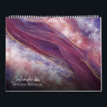 White Rose gold blue Marble watercolor Glitter  Calendar<br><div class="desc">Chic Custom Personalized Name rose gold,  purple and pink blue marble glitter texture for holiday gifts celebration</div>