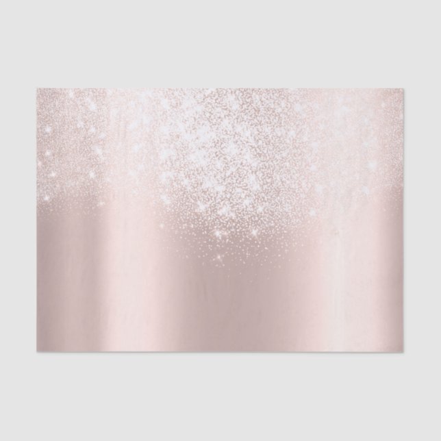 White Rose Gold Blush Metallic Sand Blush Dust Tissue Paper (Front)
